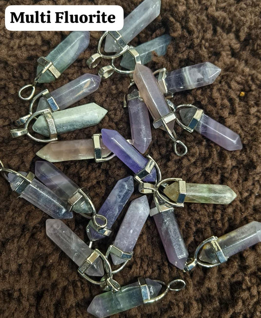 Multi Fluorite Pencil Pendant