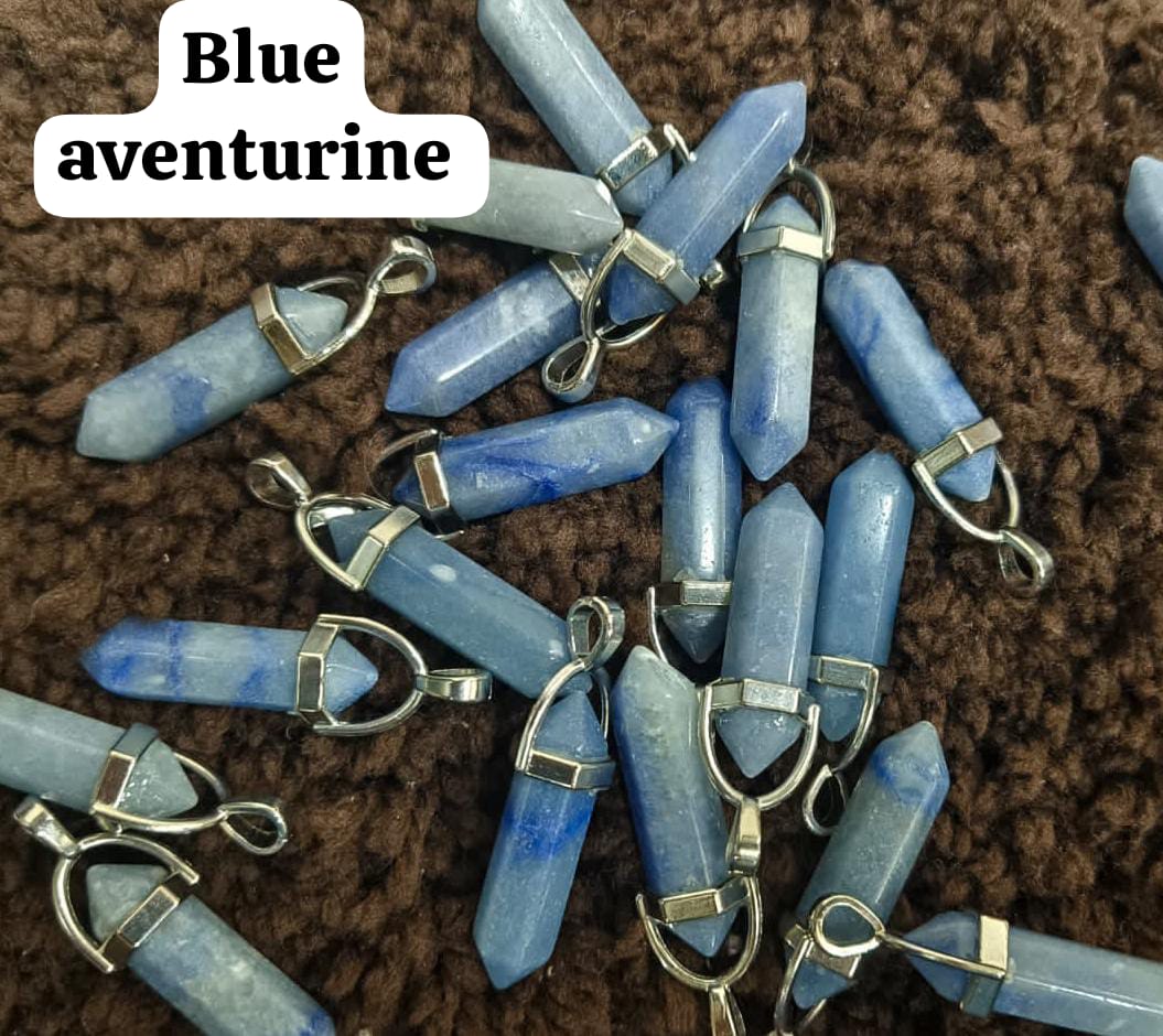 Blue Aventurine Pencil Pendant