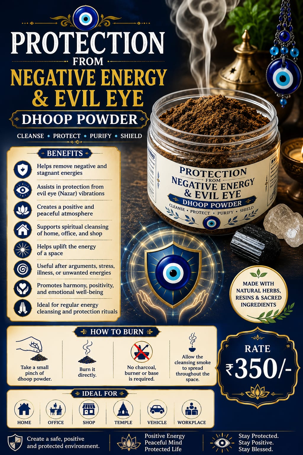 Protection from Negative Energy & Evil Eye Dhoop Powder