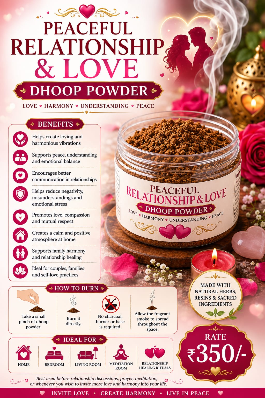 Peaceful Relationship & Love Dhoop Powder