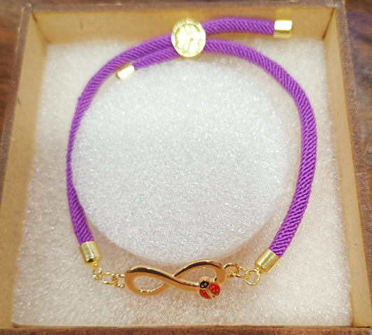 Purple Thread Infinity Bug Bracelet